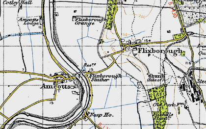 Old map of Flixborough Stather in 1947