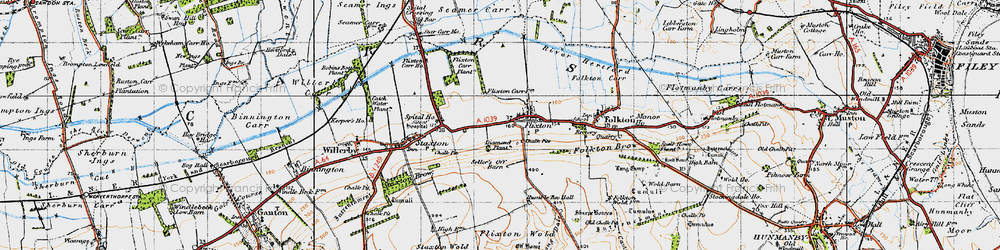 Old map of Flixton in 1947