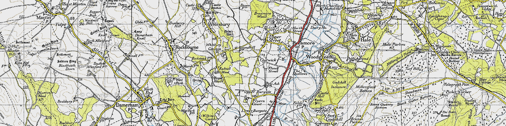 Old map of Whitsbury Common in 1940