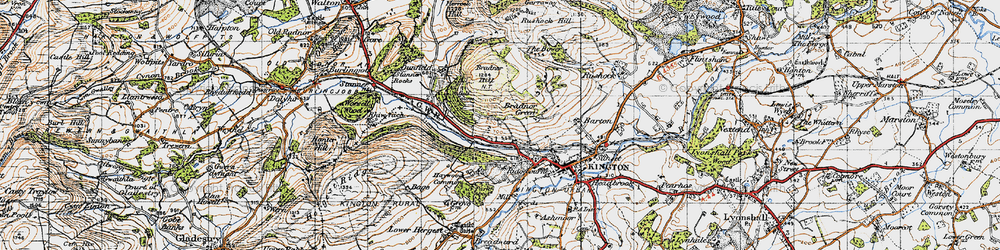 Old map of Bradnor Hill in 1947