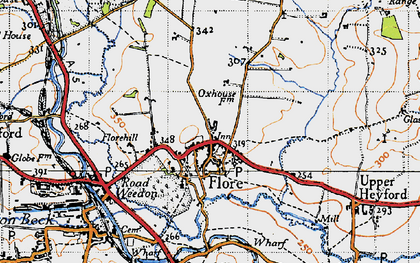 Old map of Flore in 1946