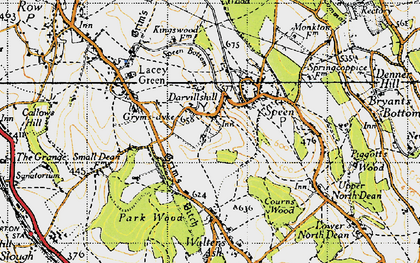 Old map of Flowers Bottom in 1947