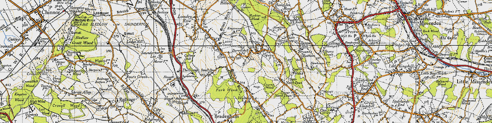 Old map of Flowers Bottom in 1947