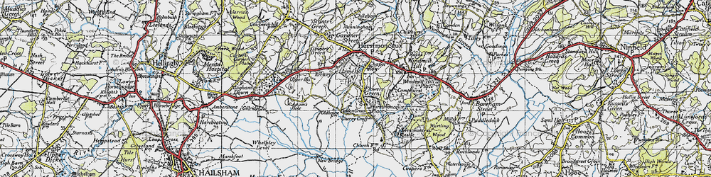 Old map of Flowers Green in 1940