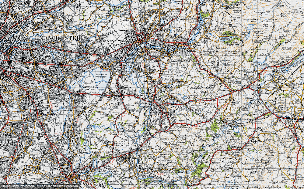 Old Map of Flowery Field, 1947 in 1947