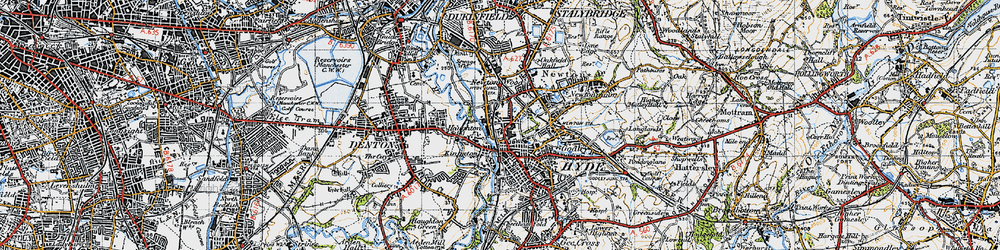 Old map of Flowery Field in 1947