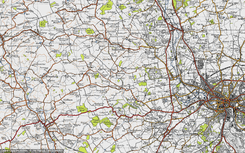 Old Map of Flowton, 1946 in 1946