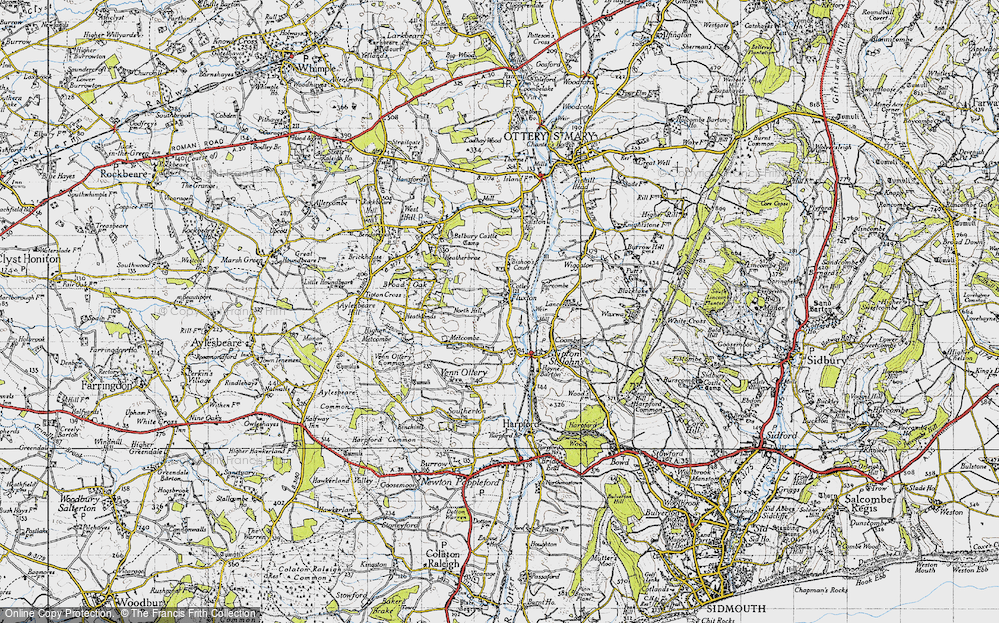 Old Map of Fluxton, 1946 in 1946