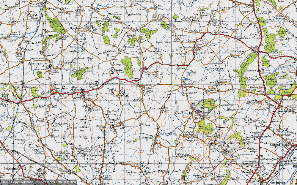 Old Map of Historic Map covering Wychavon Way in 1947