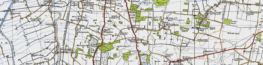 Old map of Fodderstone Gap in 1946
