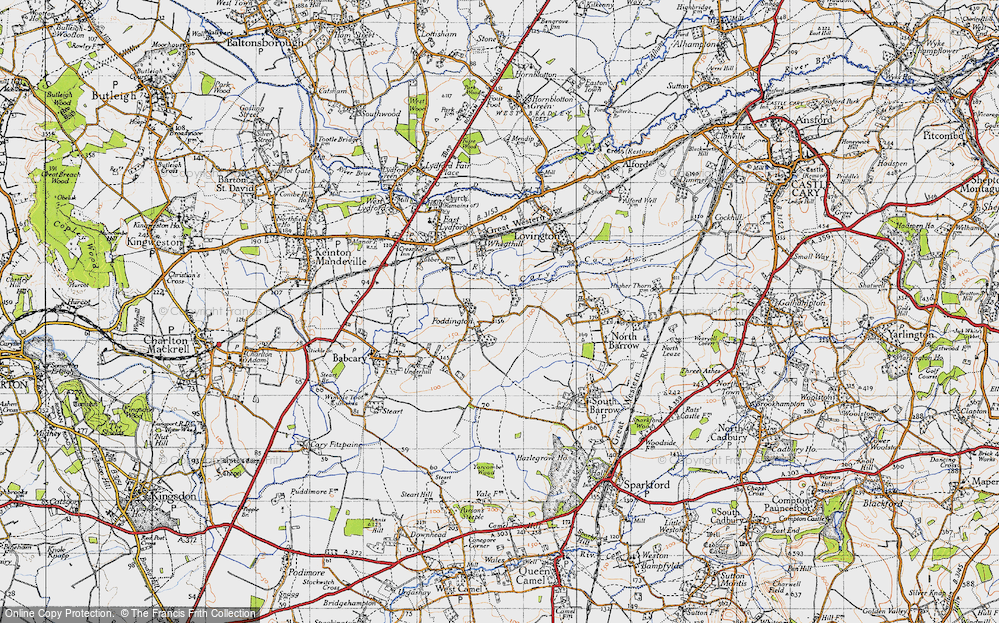 Old Map of Foddington, 1945 in 1945