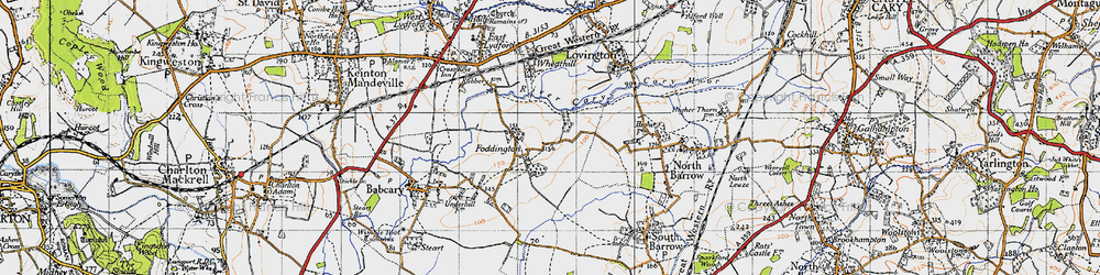 Old map of Foddington in 1945