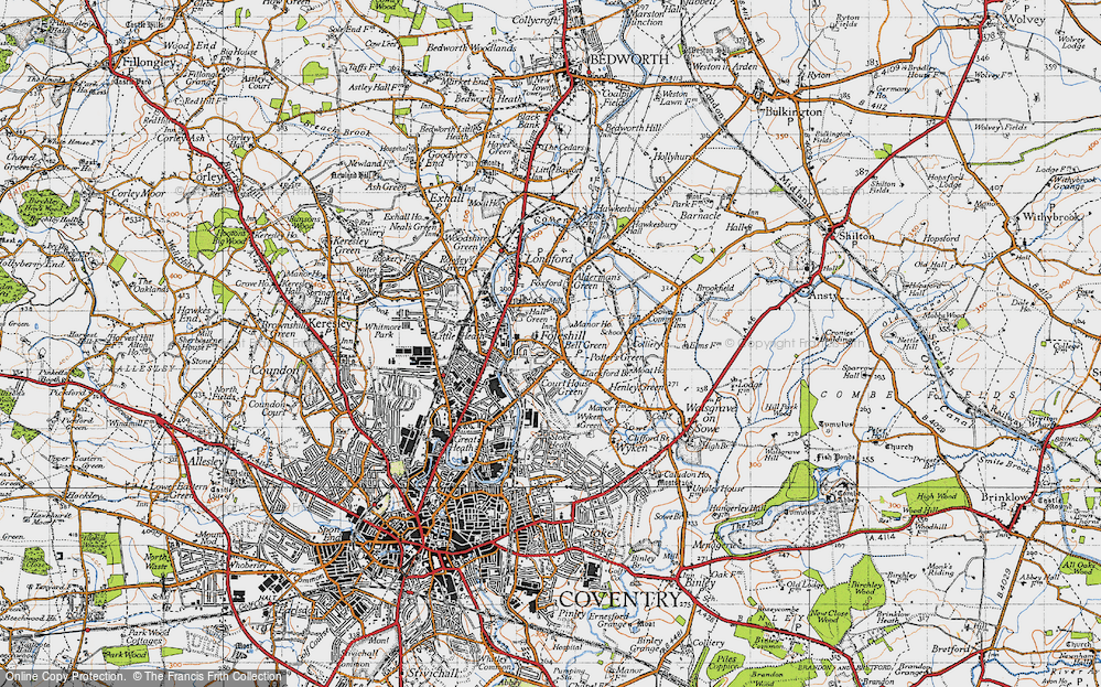 Old Map of Foleshill, 1946 in 1946