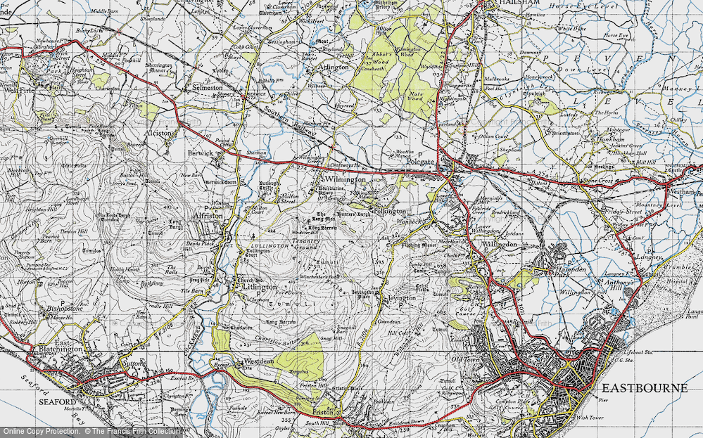 Old Map of Folkington, 1940 in 1940