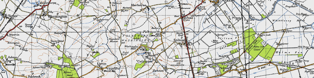 Old map of Folksworth in 1946
