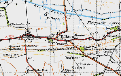 Old map of Folkton in 1947