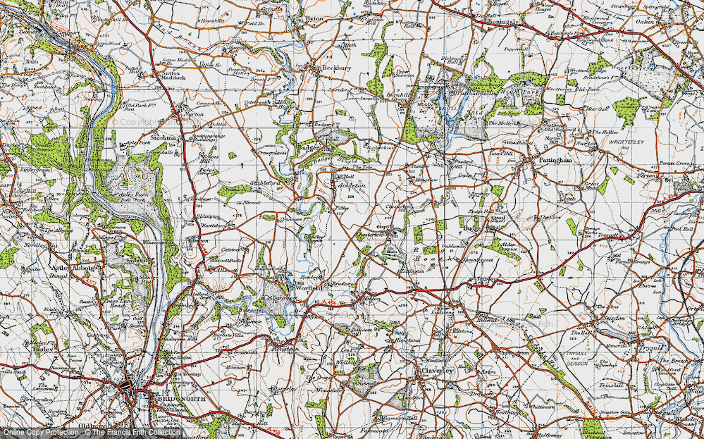 Old Map of Folley, 1946 in 1946