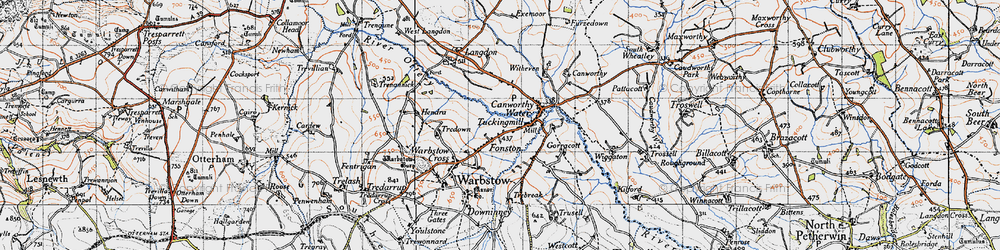 Old map of Fonston in 1946