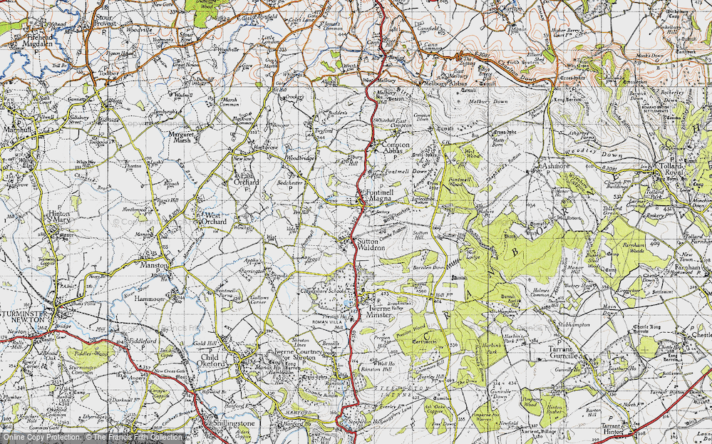Old Map of Fontmell Magna, 1945 in 1945