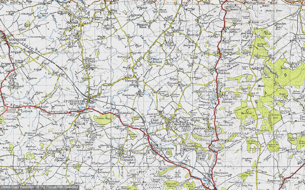 Old Map of Fontmell Parva, 1945 in 1945