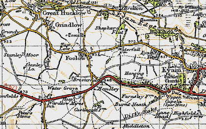 Old map of Foolow in 1947