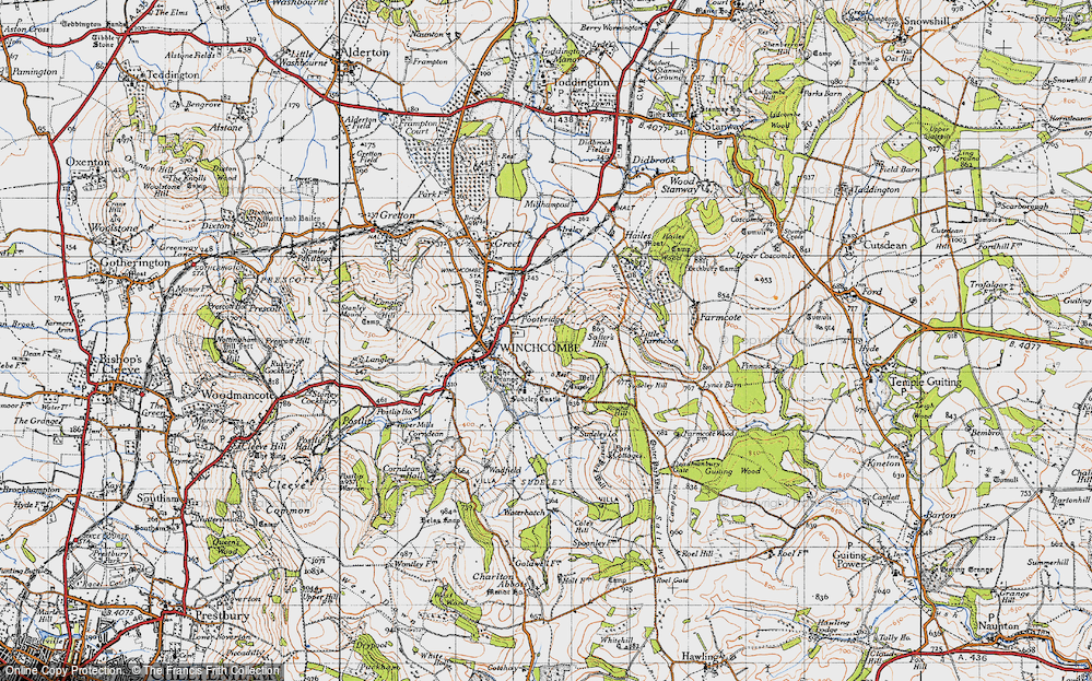 Old Map of Historic Map covering Beesmoor Brook in 1946