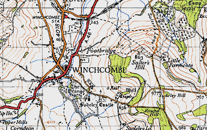 Old map of Beesmoor Brook in 1946