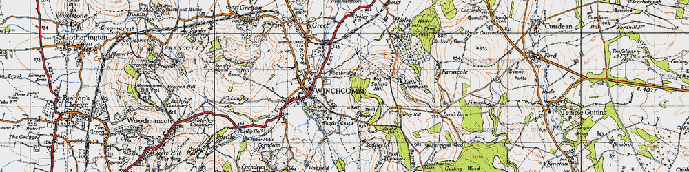 Old map of St Kenelm's Well in 1946