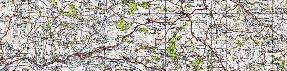 Old map of Footrid in 1947