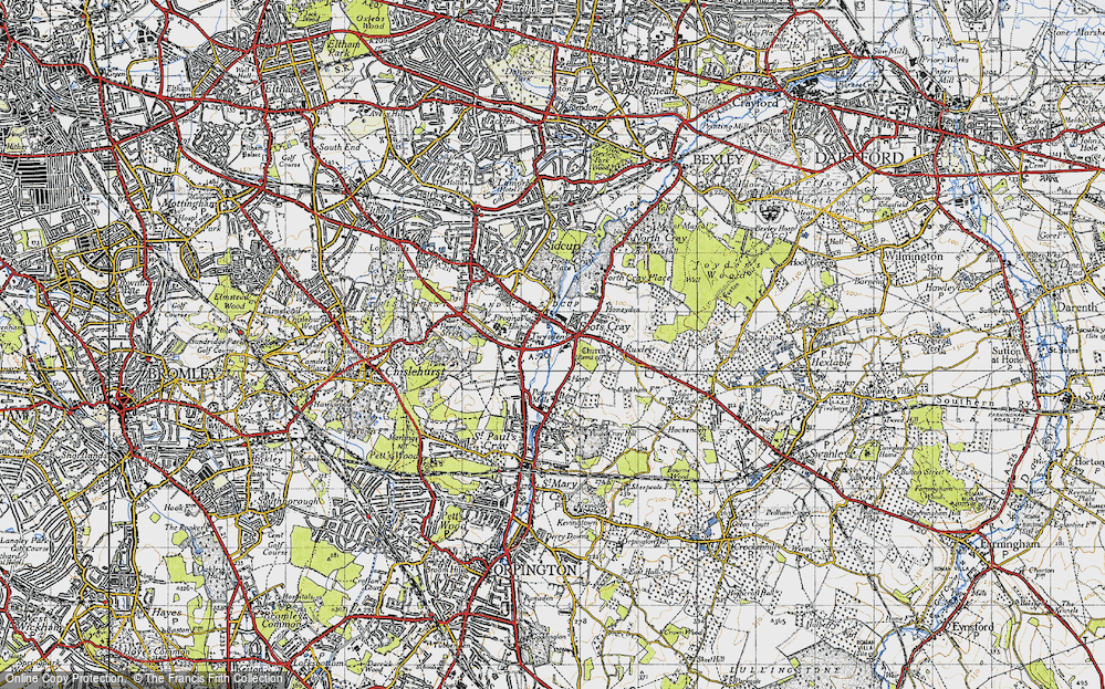 Old Map of Foots Cray, 1946 in 1946