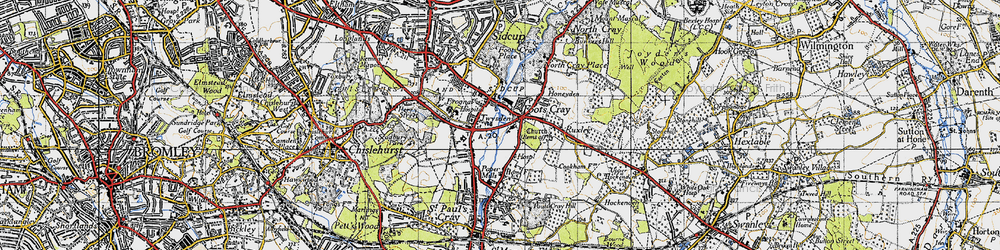Old map of Foots Cray in 1946