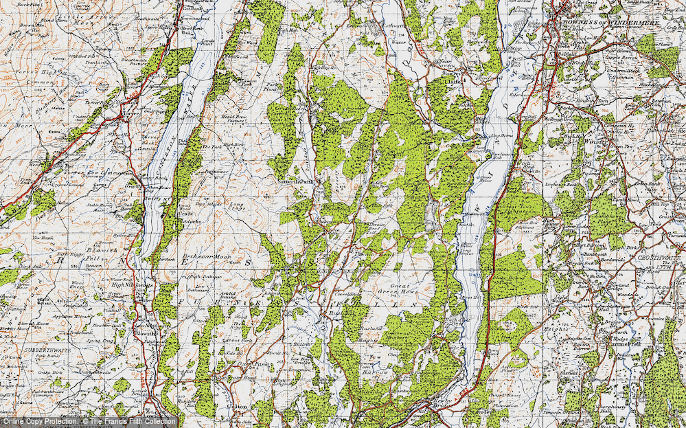 Old Map of Historic Map covering Thwaite Head Fell in 1947