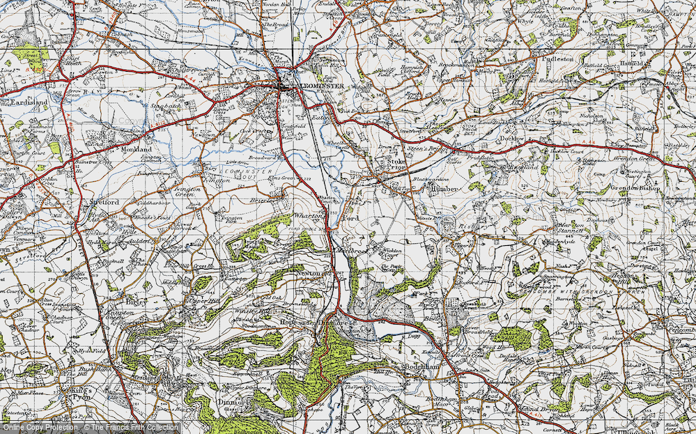 Old Map of Historic Map covering Wickton Ct in 1947