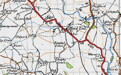Old map of Ford End in 1946