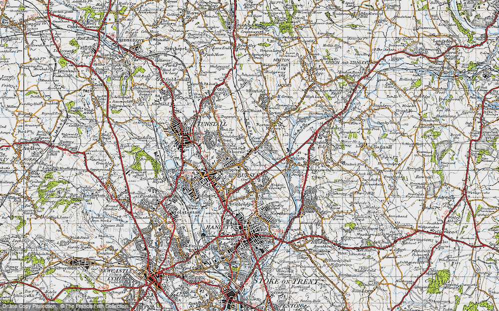 Old Map of Ford Green, 1946 in 1946