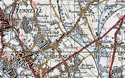 Old map of Ford Green in 1946