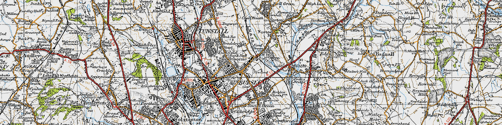 Old map of Ford Green in 1946