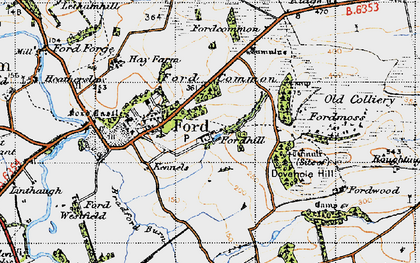 Old map of Barmoor Ridge in 1947