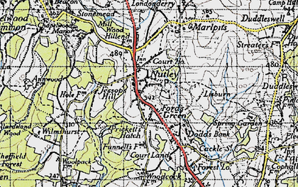 Old map of Ford's Green in 1940