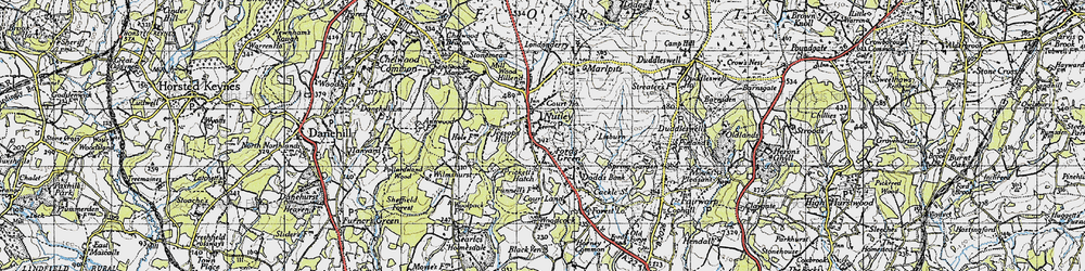 Old map of Ford's Green in 1940