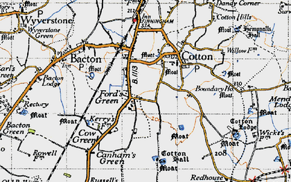 Old map of Ford's Green in 1946