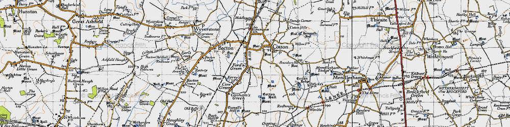 Old map of Ford's Green in 1946