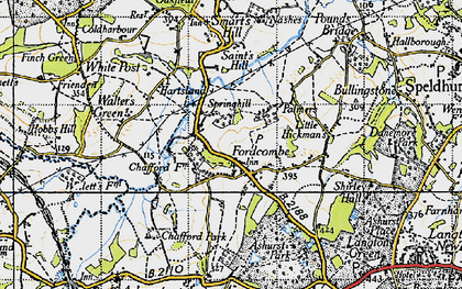Old map of Fordcombe in 1946