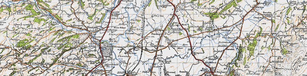 Old map of Forden in 1947