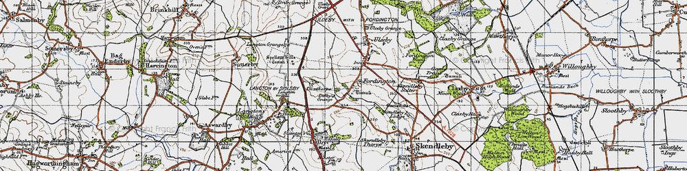 Old map of Fordington in 1946