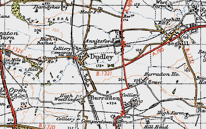 Old map of Fordley in 1947