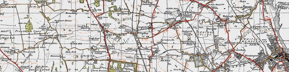 Old map of Fordley in 1947