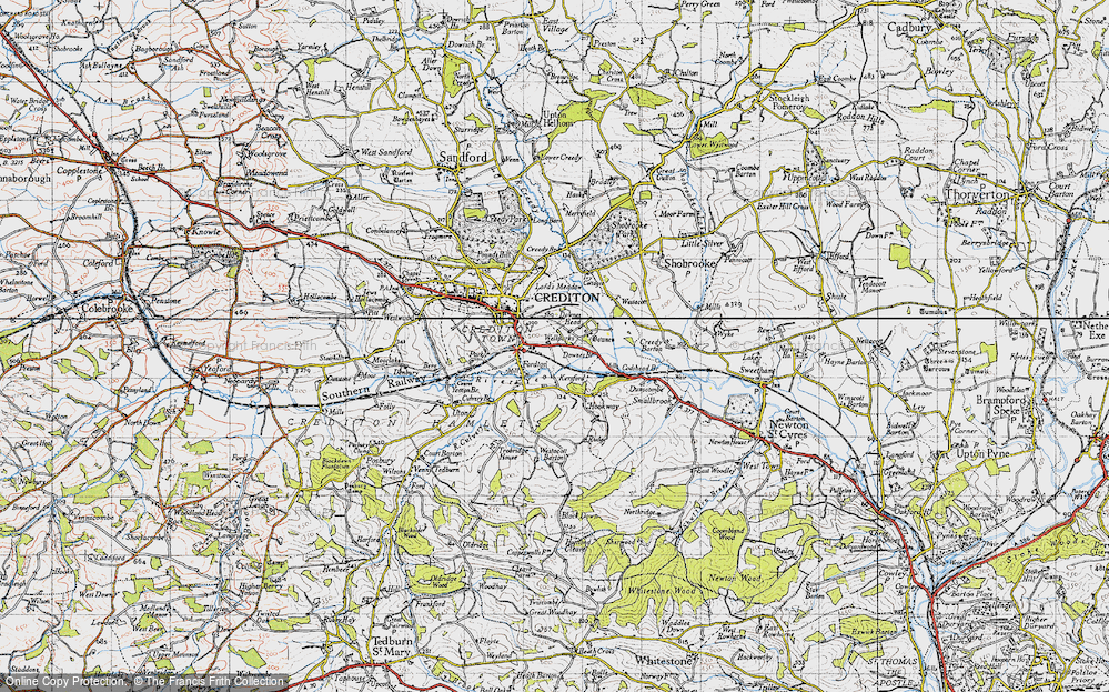 Old Map of Fordton, 1946 in 1946