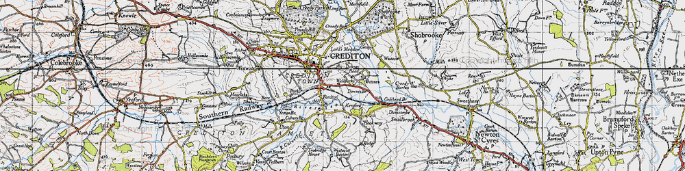Old map of Fordton in 1946