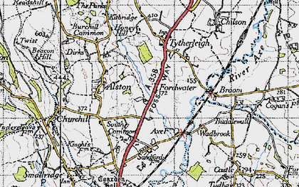 Old map of Fordwater in 1945